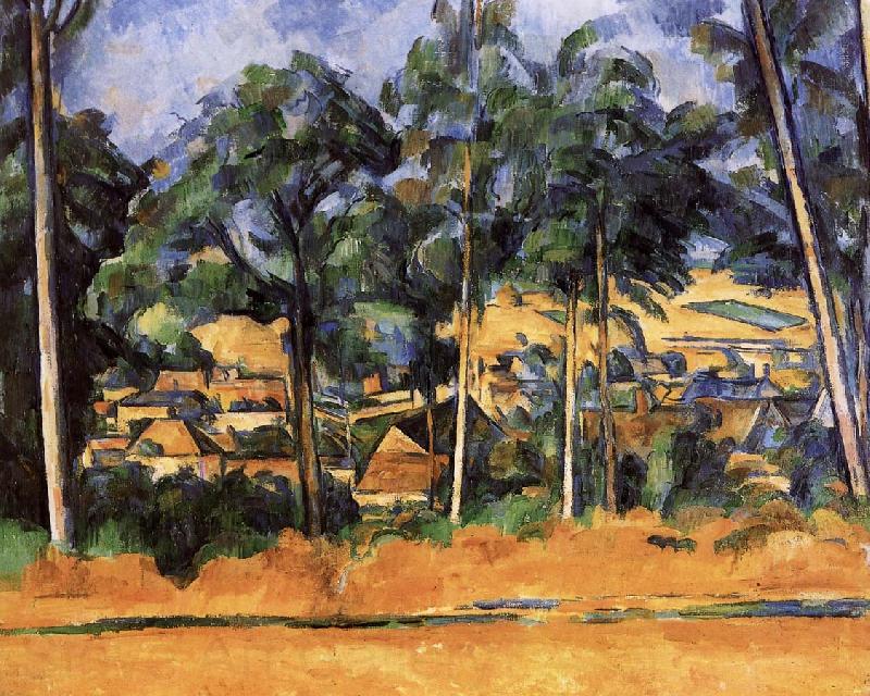 Paul Cezanne of the village after the tree Spain oil painting art